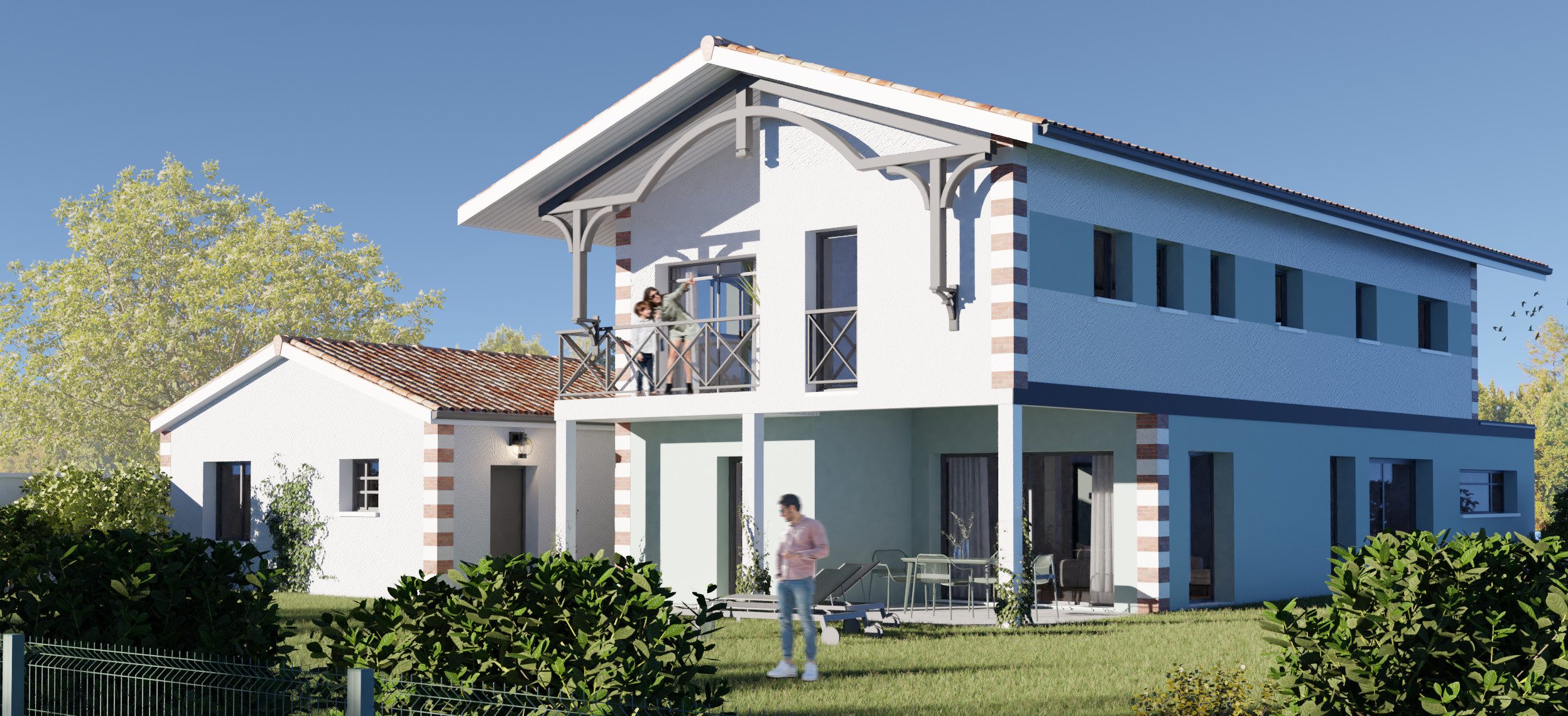 Vue villa arcachonnaise