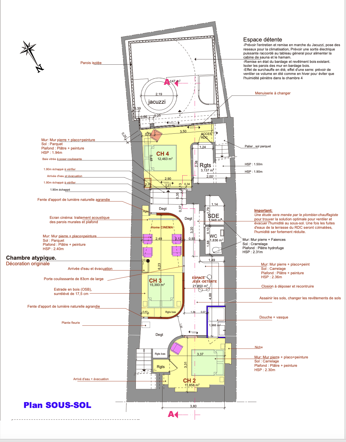 plan du sous-sol<br />
